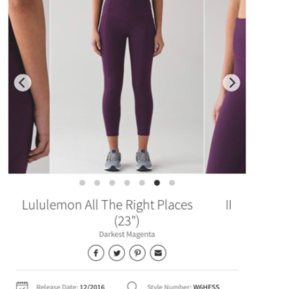 lululemon athletica All The Right Places 23" Leggings in Darkest Magenta